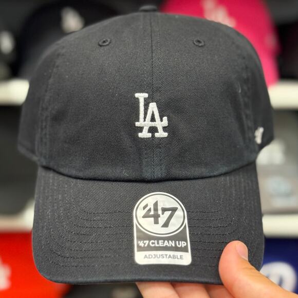 Los Angeles Dodgers 'Mini Logo' Dad Cap '47 Brand Black - Picture 2 of 4